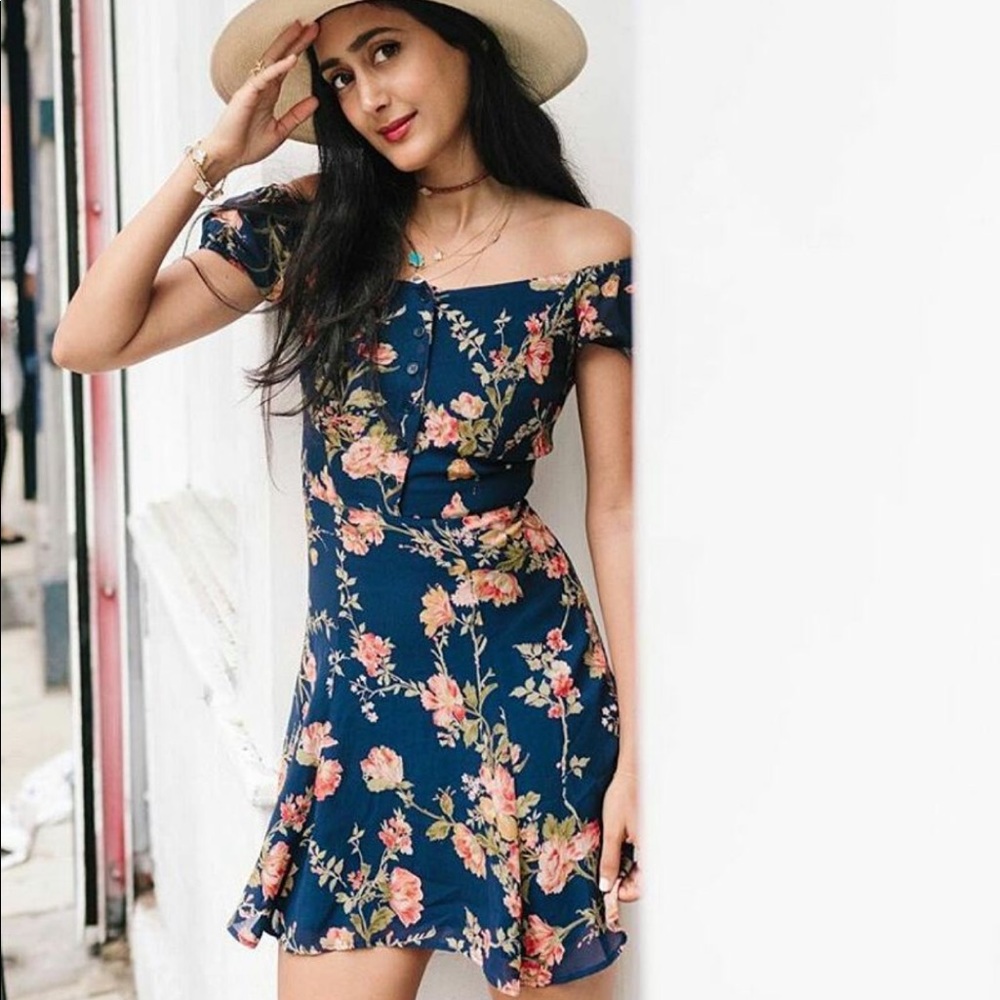NWOT Reformation floral dress in navy